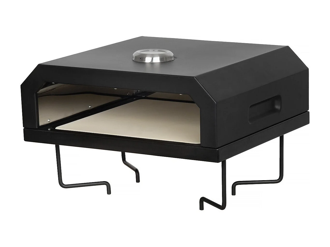 Barbecue plancha brasero avec four à pizza "César premium"- Ø 81 cm - Noir