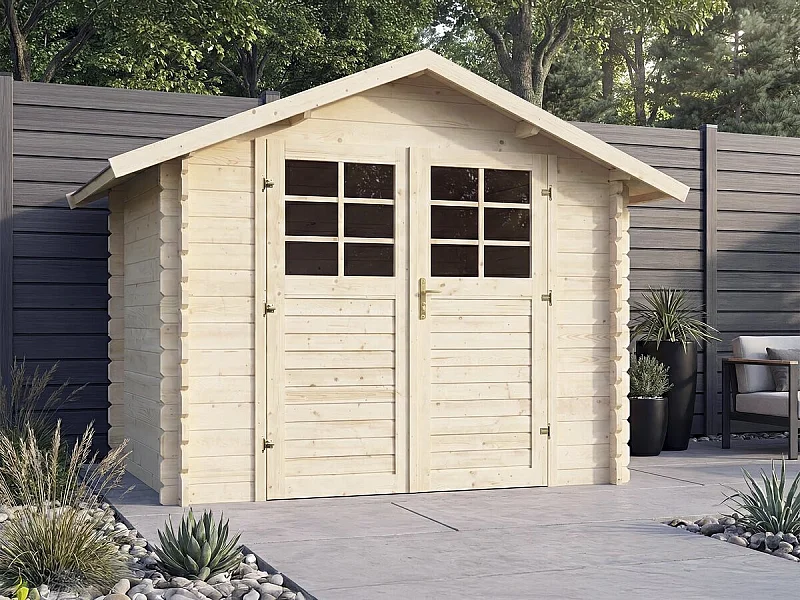 Abri de jardin en bois "Beaufort" - 6.94 m² -  287 x 241 cm - 28 mm