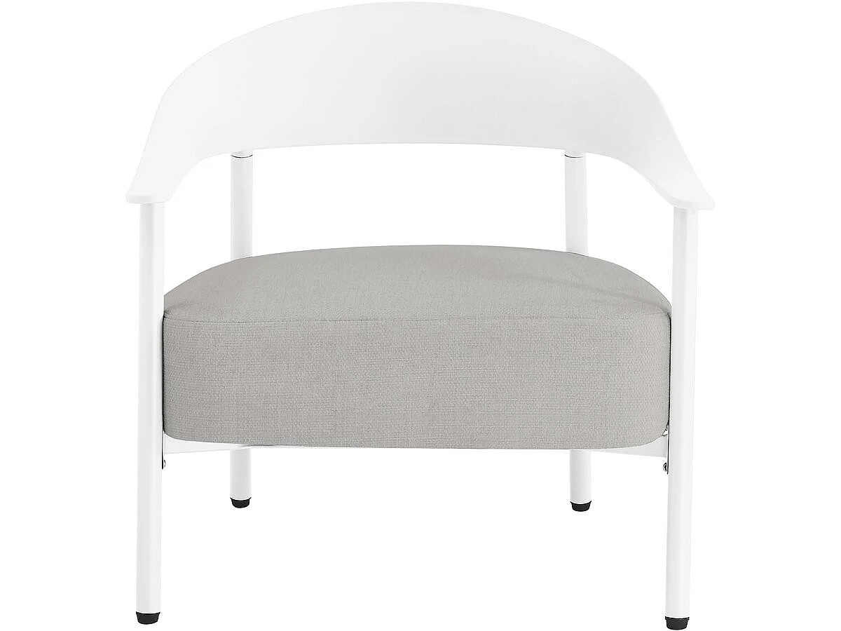 Lot de 2 fauteuils de jardin en plastique et en métal "Céora" - Blanc