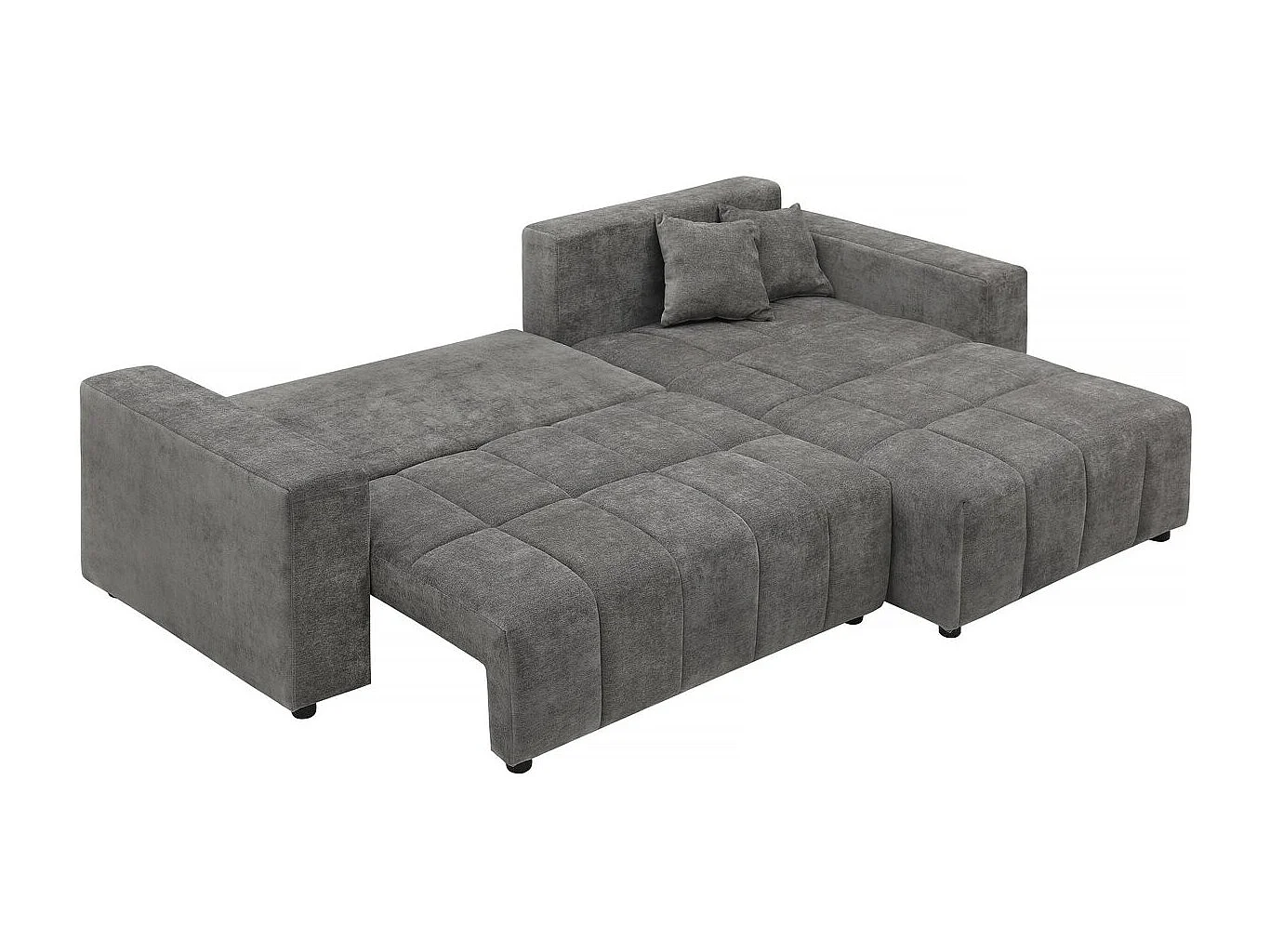 Canapé d'angle réversible/convertible en tissu - "George" - 4 places - Gris