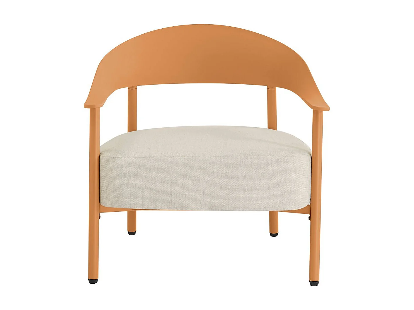 Juego de 2 Sillones de Jardín Naranja "Céora" en Plástico Resistente con Cojines Desfundables y Cómodos