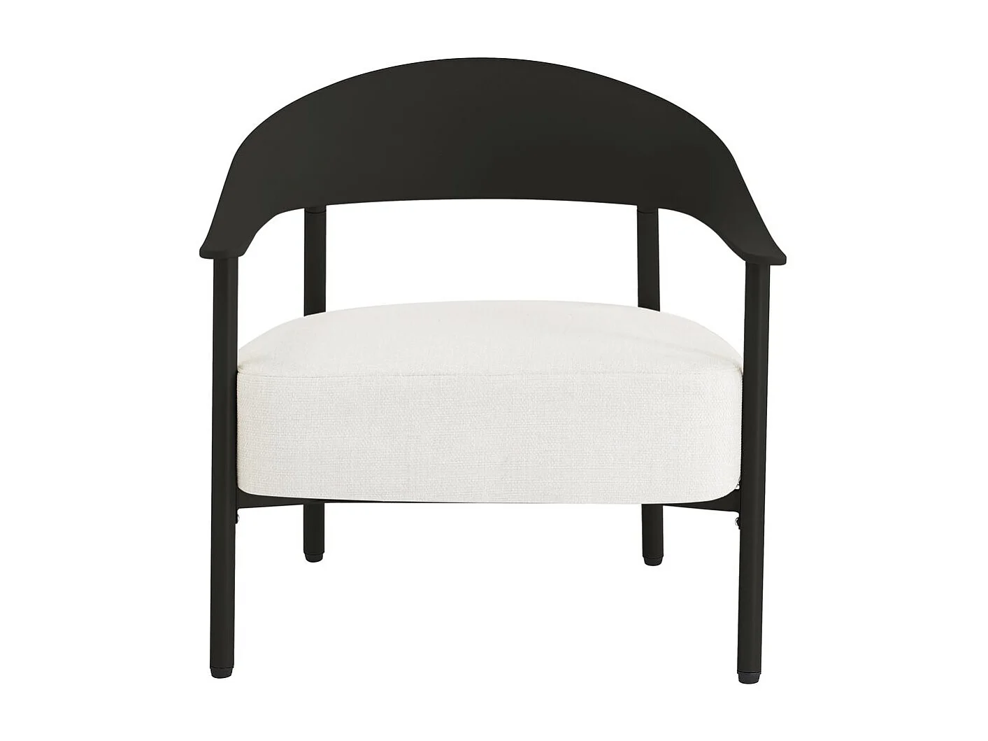 Juego de 2 Sillones de Jardín "Céora" en Plástico Negro con Cojines Desfundables y Cómodos