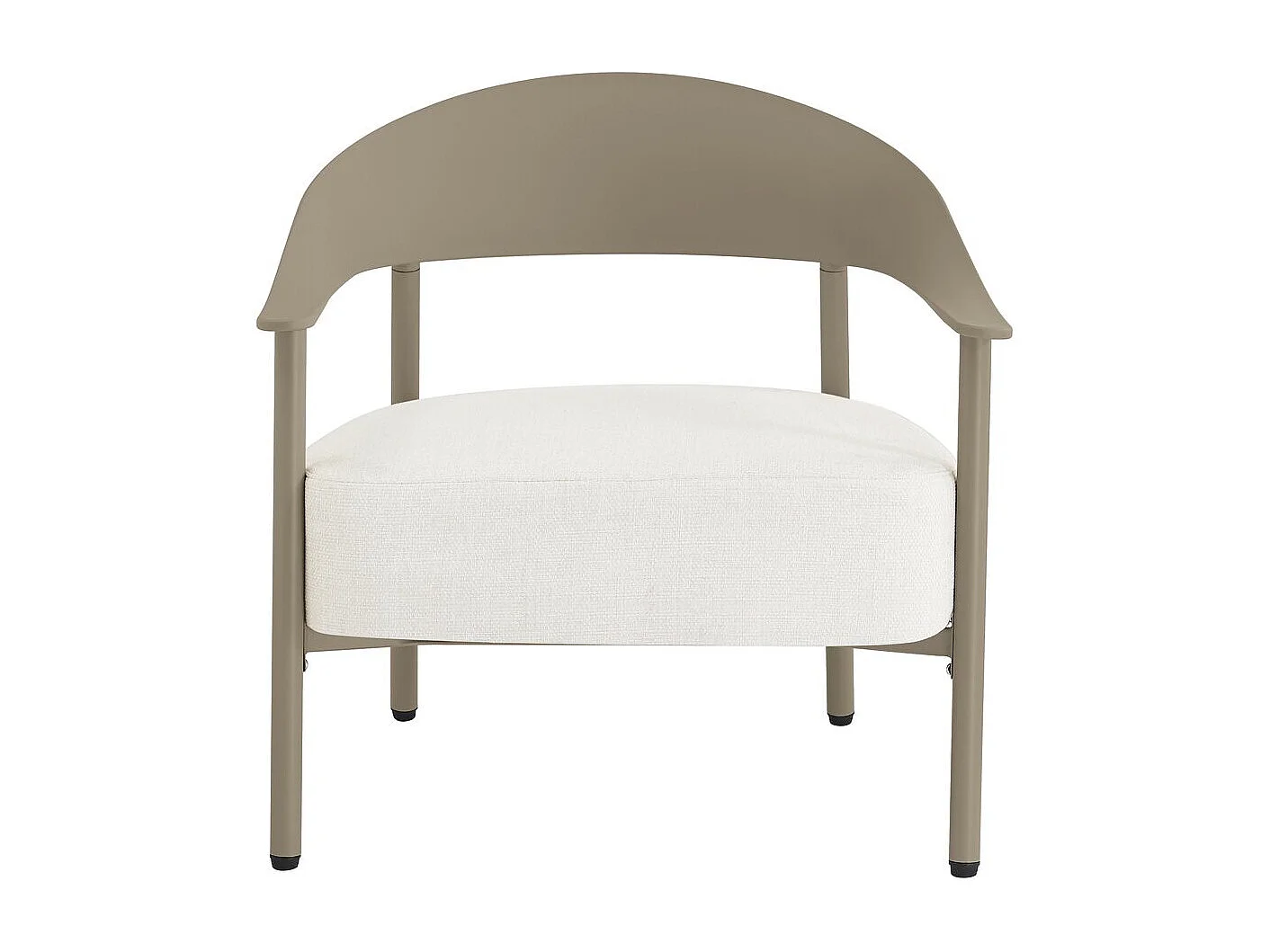 Juego de 2 Sillones de Jardín Taupe "Céora" en Plástico Resistente con Cojines Desfundables y Cómodos