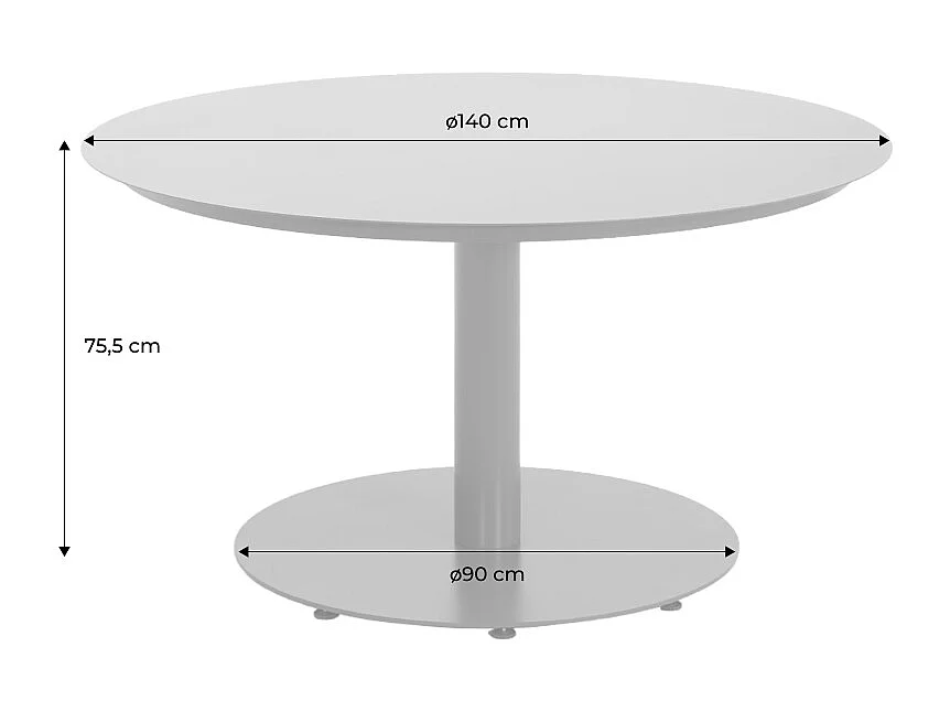 Table de jardin ronde aluminium 6 places anthracite - Oreva