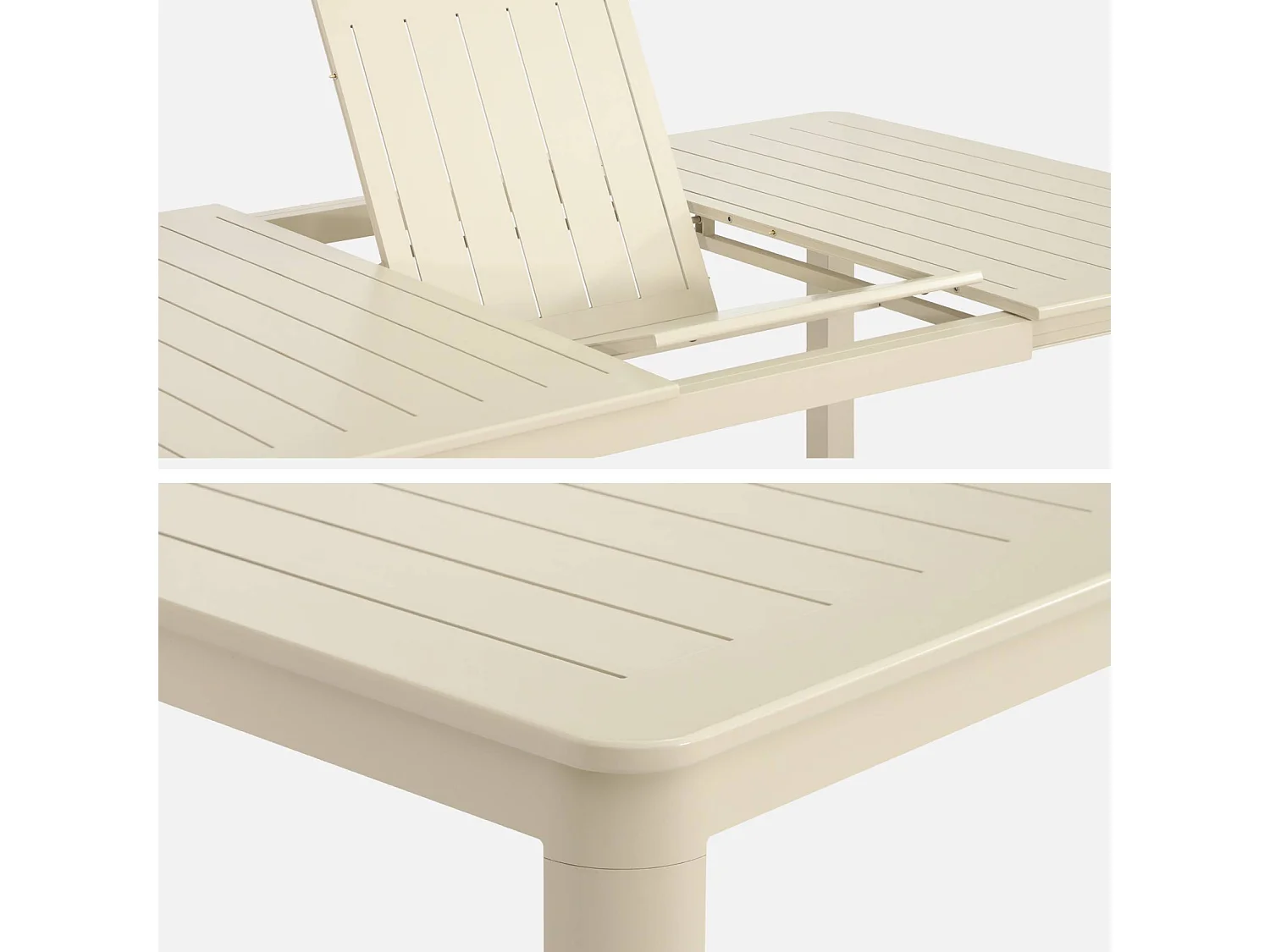 Tavolo da giardino allungabile in alluminio, 12 posti, beige
