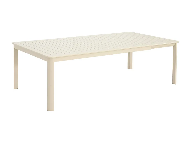 Table de jardin extensible aluminium 12 places beige - Karo