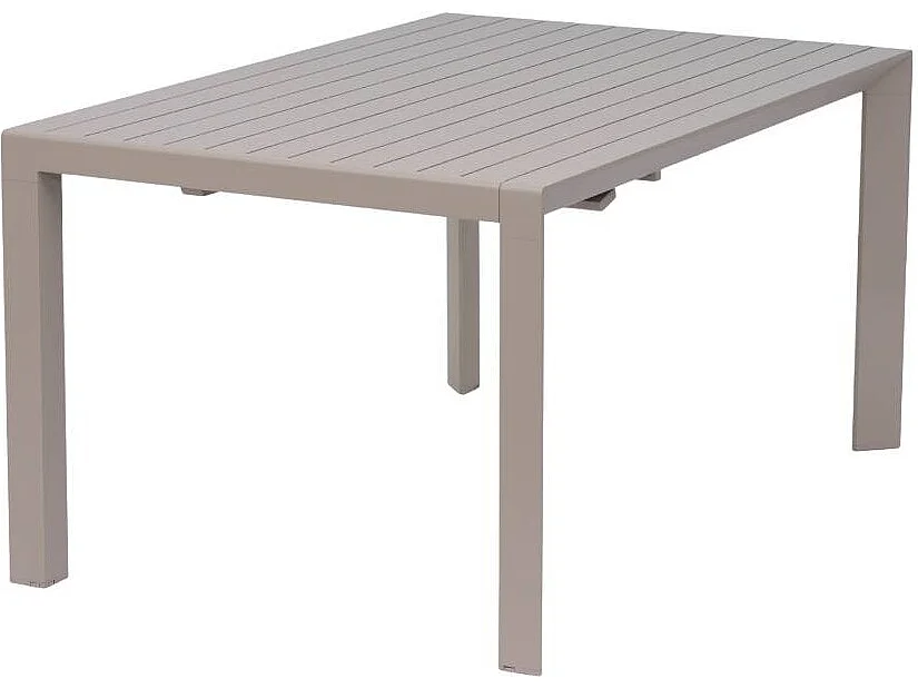 Table de jardin carrée en aluminium taupe foncé Kaïa