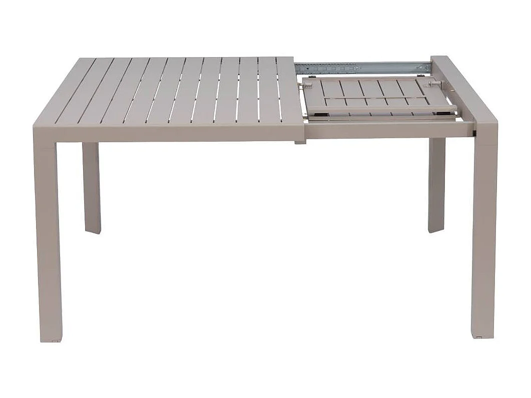 Table de jardin carrée en aluminium taupe foncé Kaïa