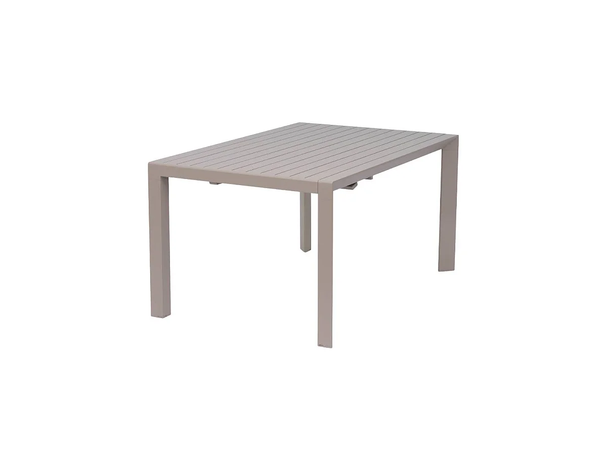 Mesa de jardín cuadrada de aluminio taupe oscuro Kaïa
