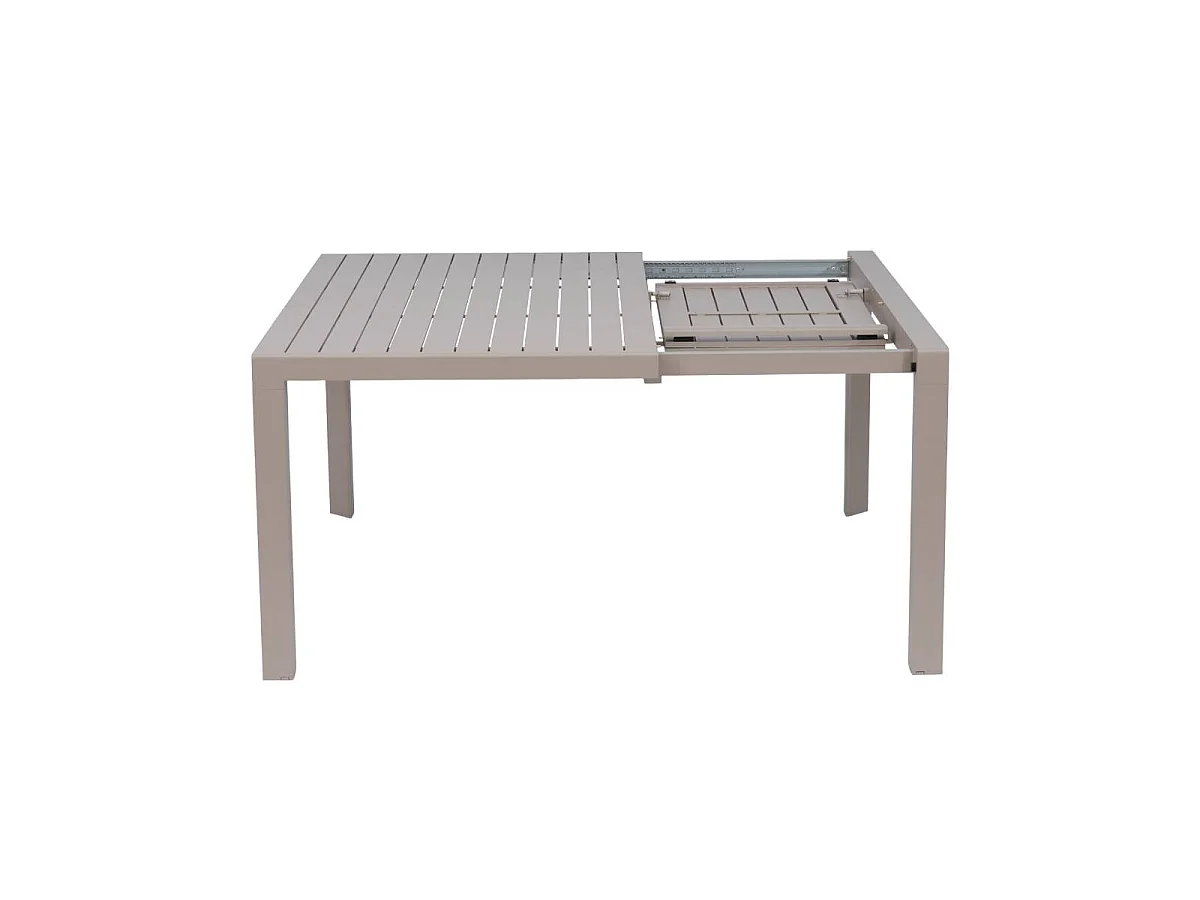 Mesa de jardín cuadrada de aluminio taupe oscuro Kaïa