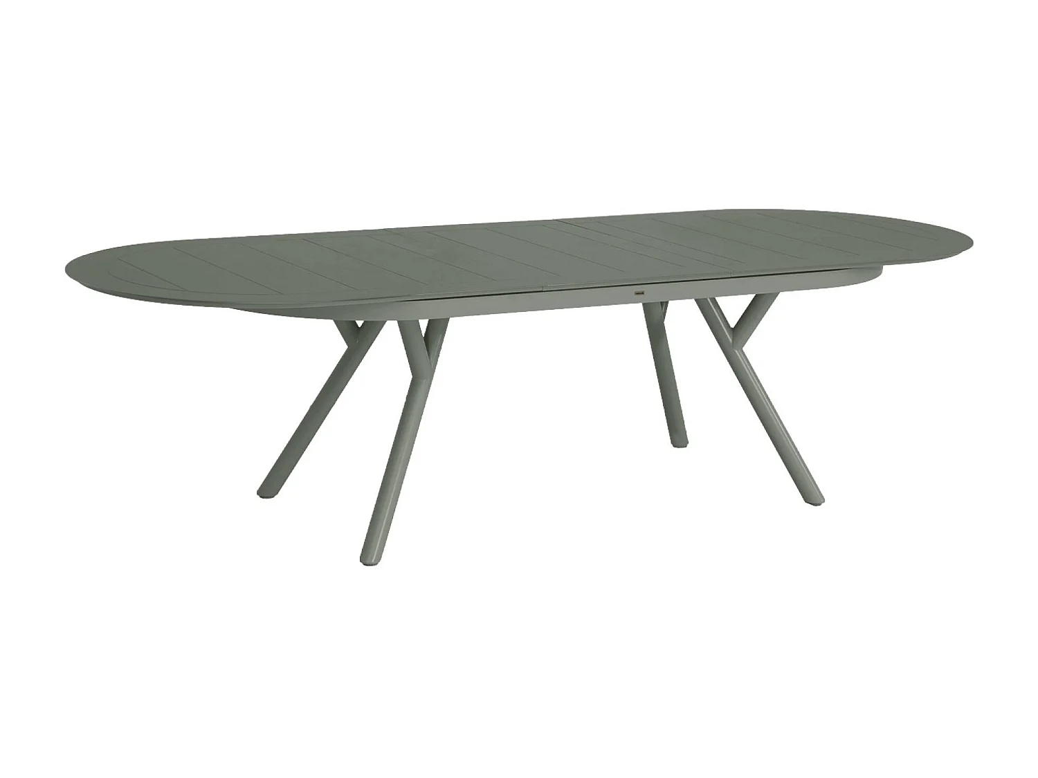 Table de jardin ovale extensible aluminium + 8 assises kaki - Metora / Fira