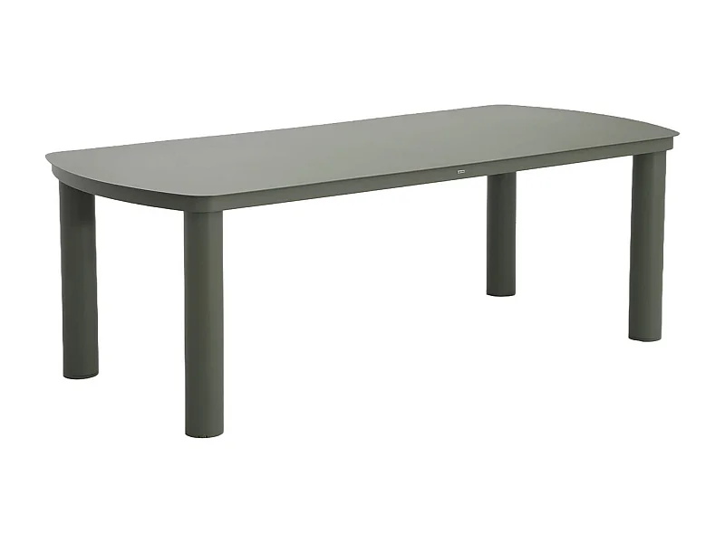 Table de jardin aluminium 10 places kaki. 225 x 100 x 75.5 cm - Zaro