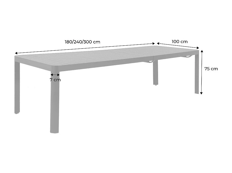 Table de jardin extensible aluminium 6-10 places anthracite - Lunea
