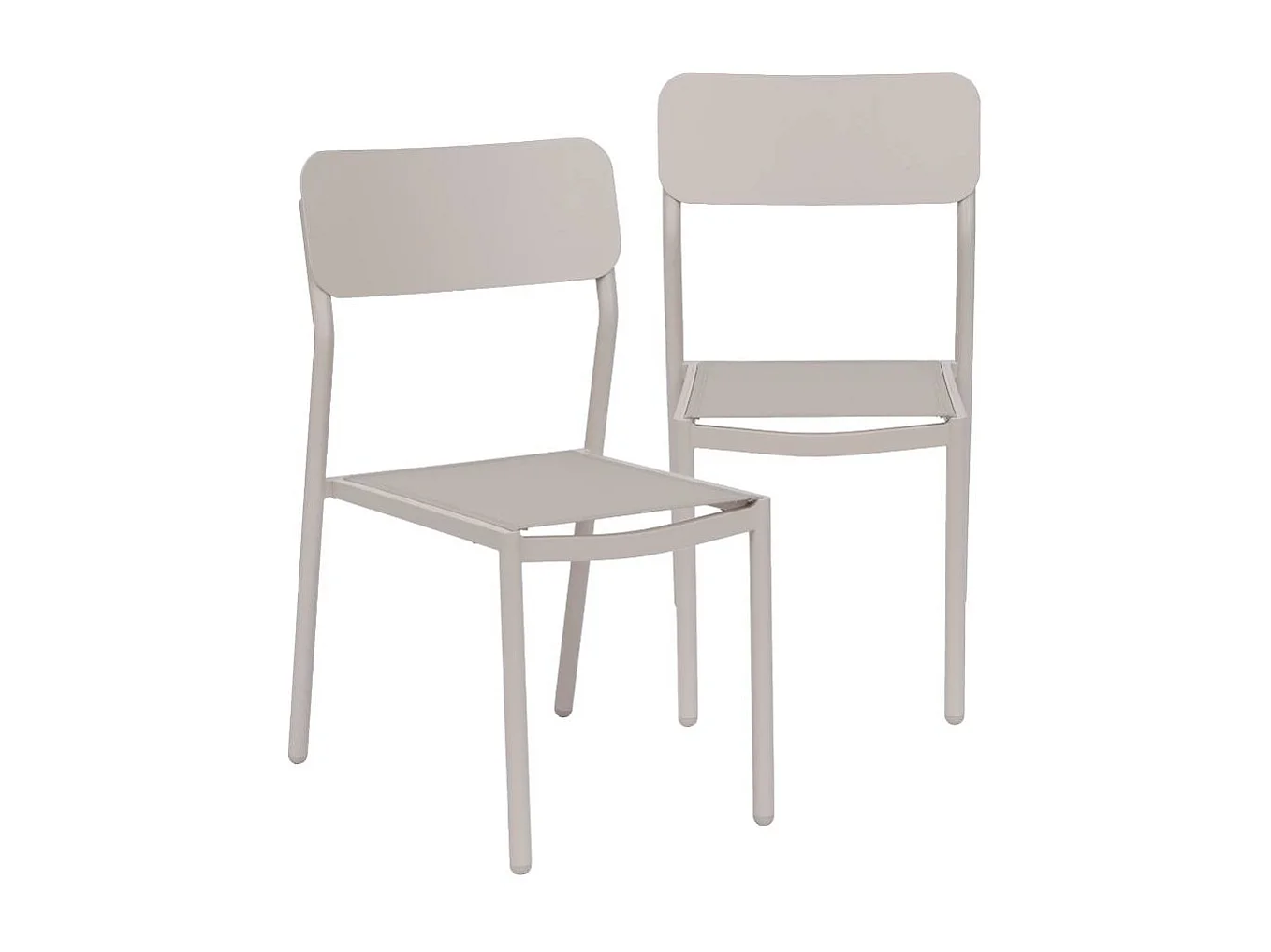 Chaise de jardin aluminium taupe Kaïa (lot de 2)
