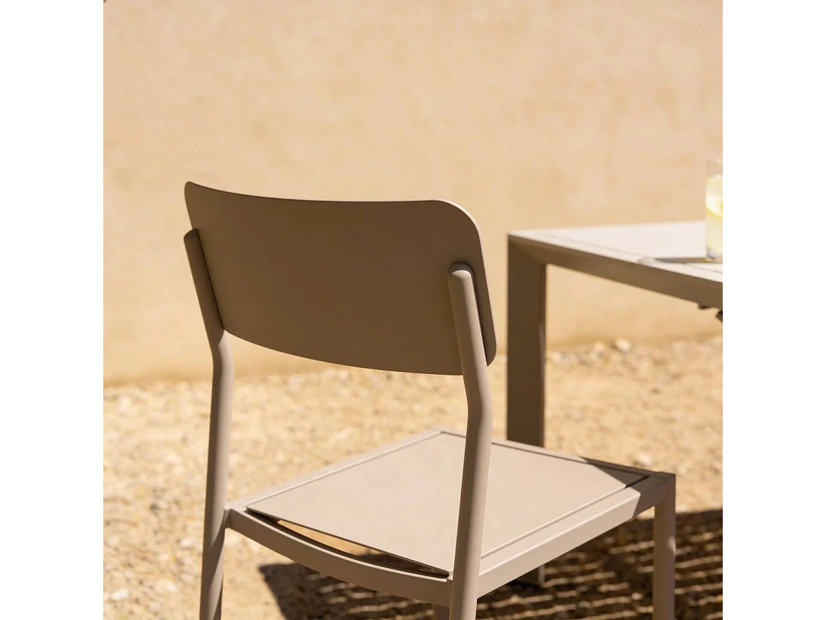 Chaise de jardin aluminium taupe Kaïa (lot de 2)