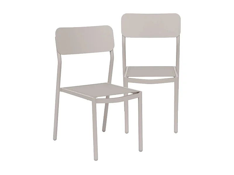 Chaise de jardin aluminium taupe Kaïa (lot de 2)