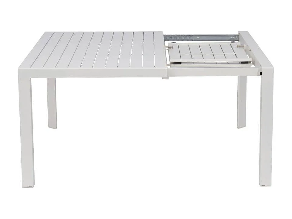 Table de jardin carrée en aluminium blanc cassé Kaïa