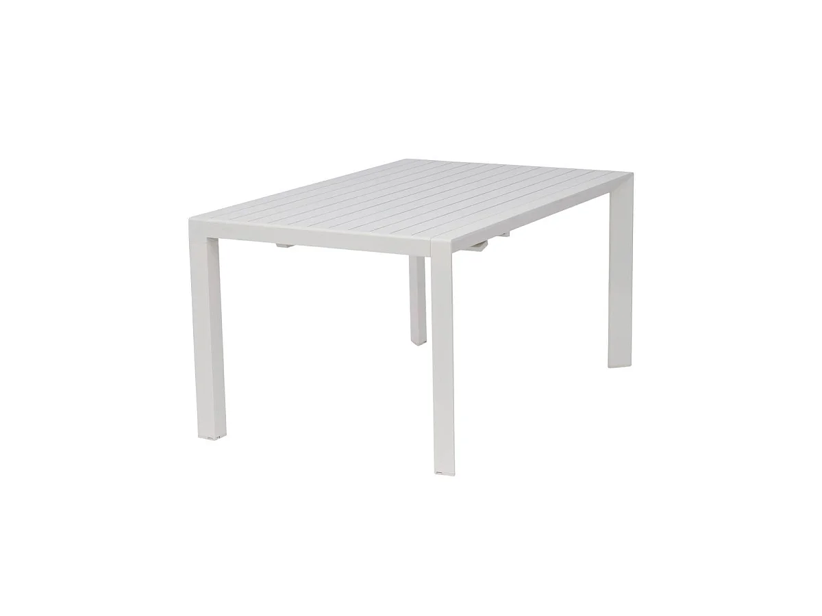 Mesa de jardín cuadrada de aluminio blanco roto Kaïa