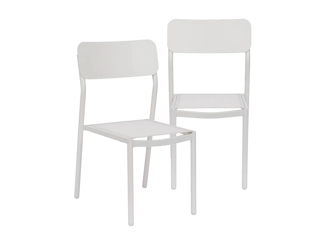 Chaise de jardin en aluminium blanc cassé Kaïa (lot de 2)