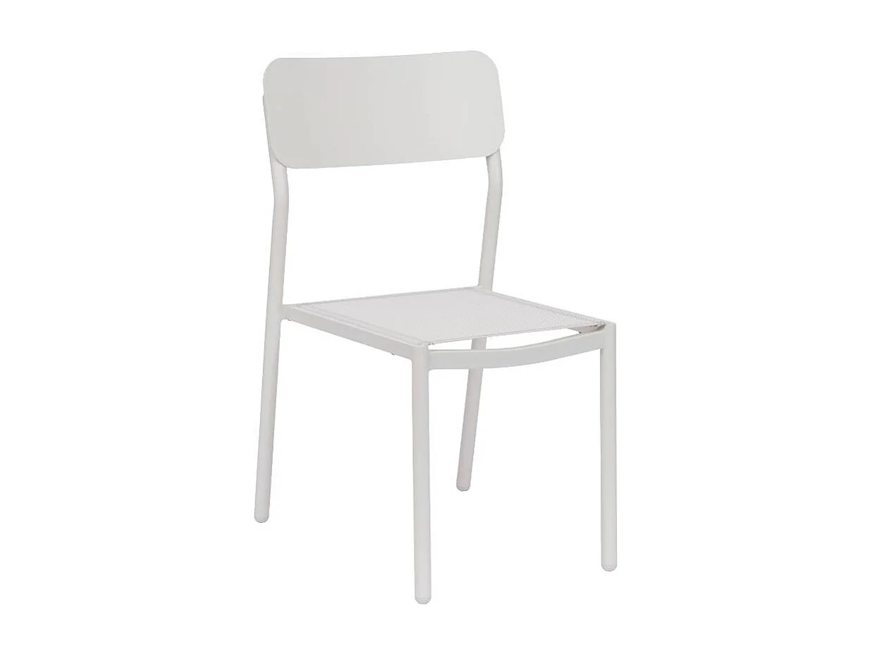 Chaise de jardin en aluminium blanc cassé Kaïa (lot de 2)