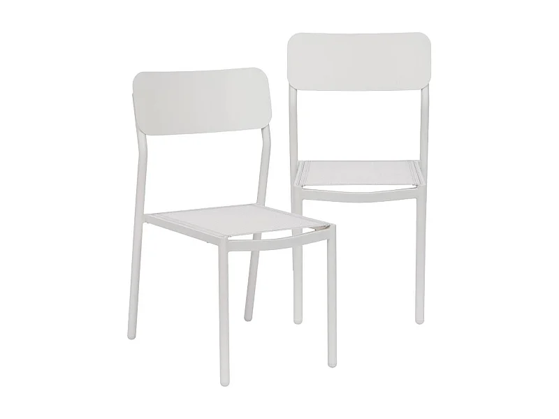 Chaise de jardin en aluminium blanc cassé Kaïa (lot de 2)