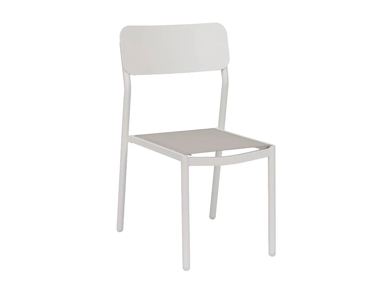 Chaise de jardin en aluminium blanc cassé et taupe Kaïa (lot de 2)
