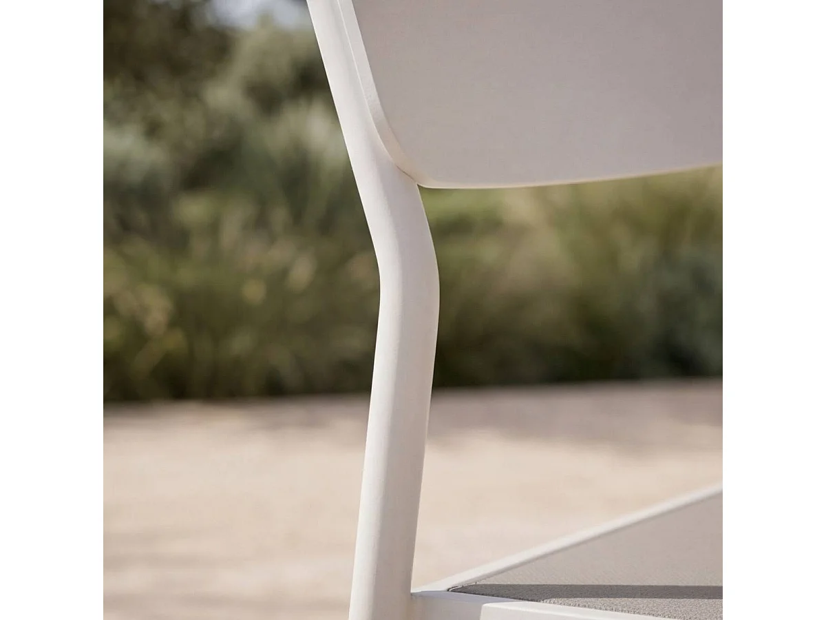 Chaise de jardin en aluminium blanc cassé et taupe Kaïa (lot de 2)