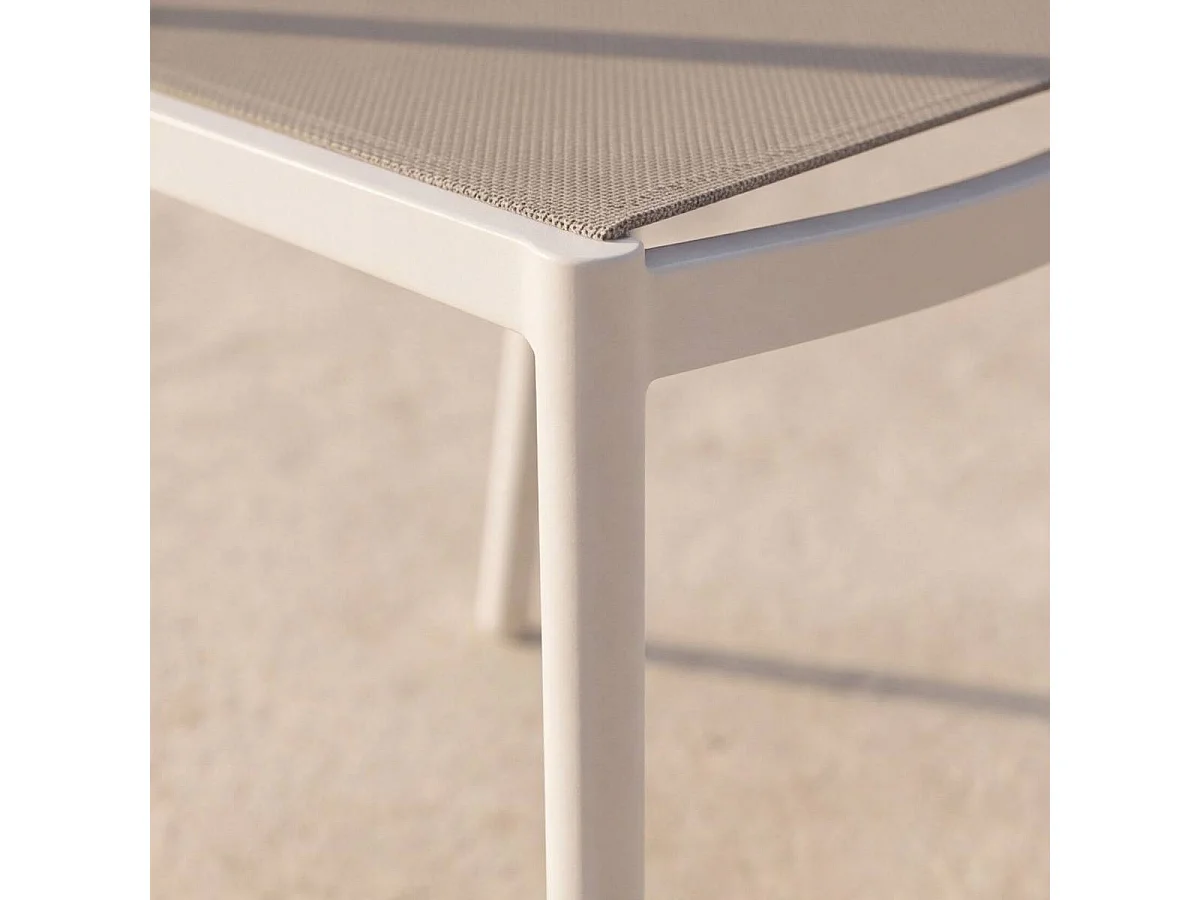 Chaise de jardin en aluminium blanc cassé et taupe Kaïa (lot de 2)