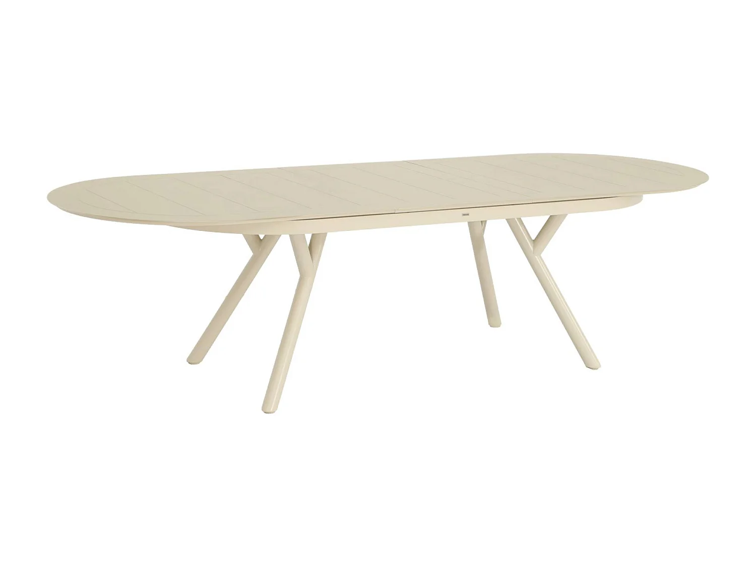 Table de jardin ovale extensible aluminium + 8 assises beige - Metora / Fira