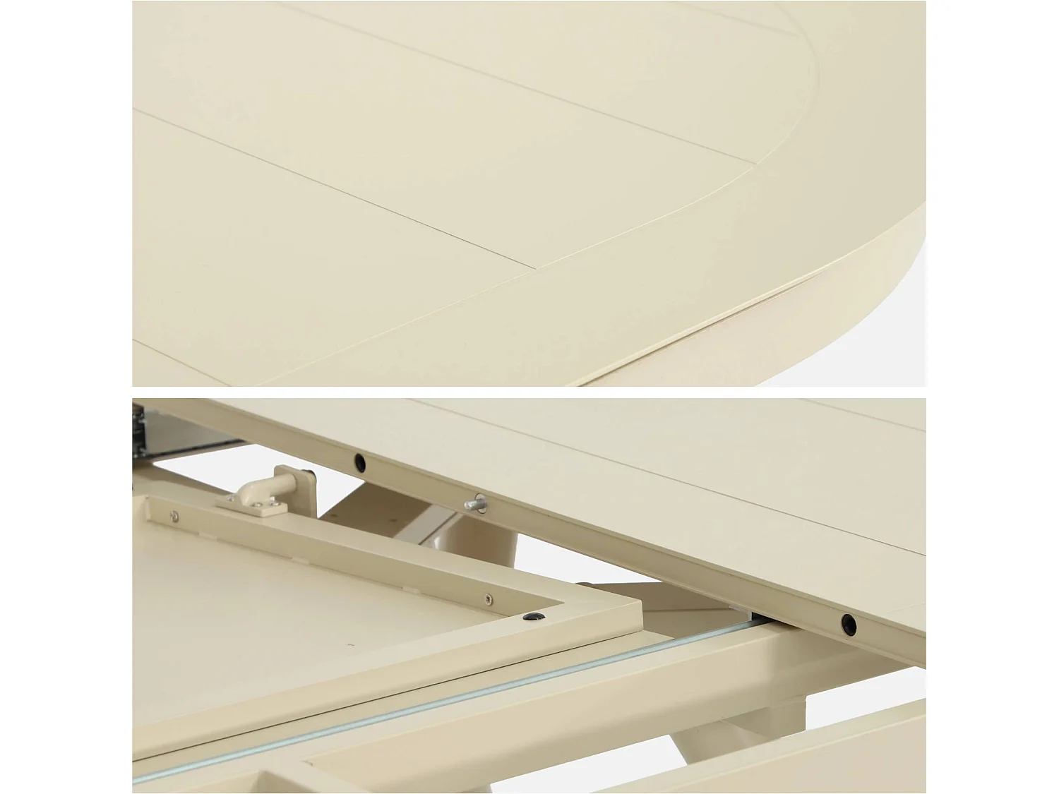 Table de jardin ovale extensible aluminium + 8 assises beige - Metora / Fira