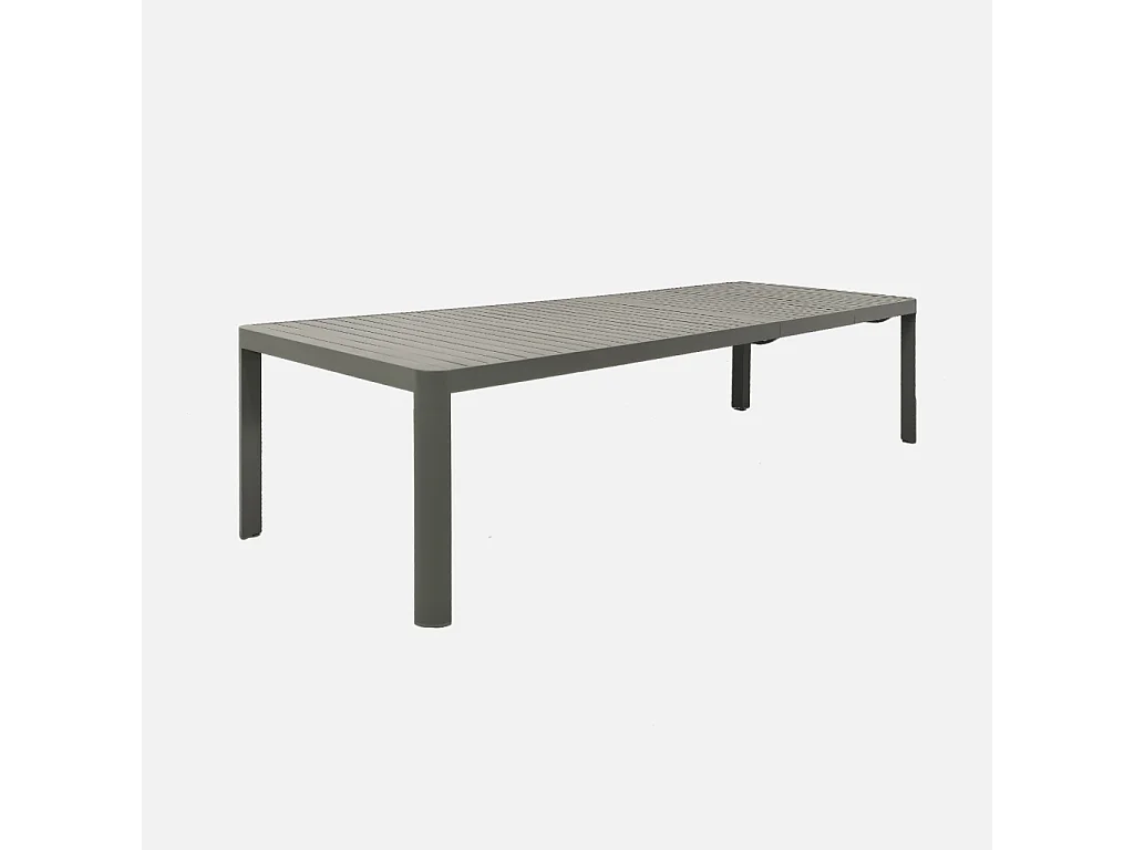Table de jardin extensible aluminium 6-10 places kaki - Lunea