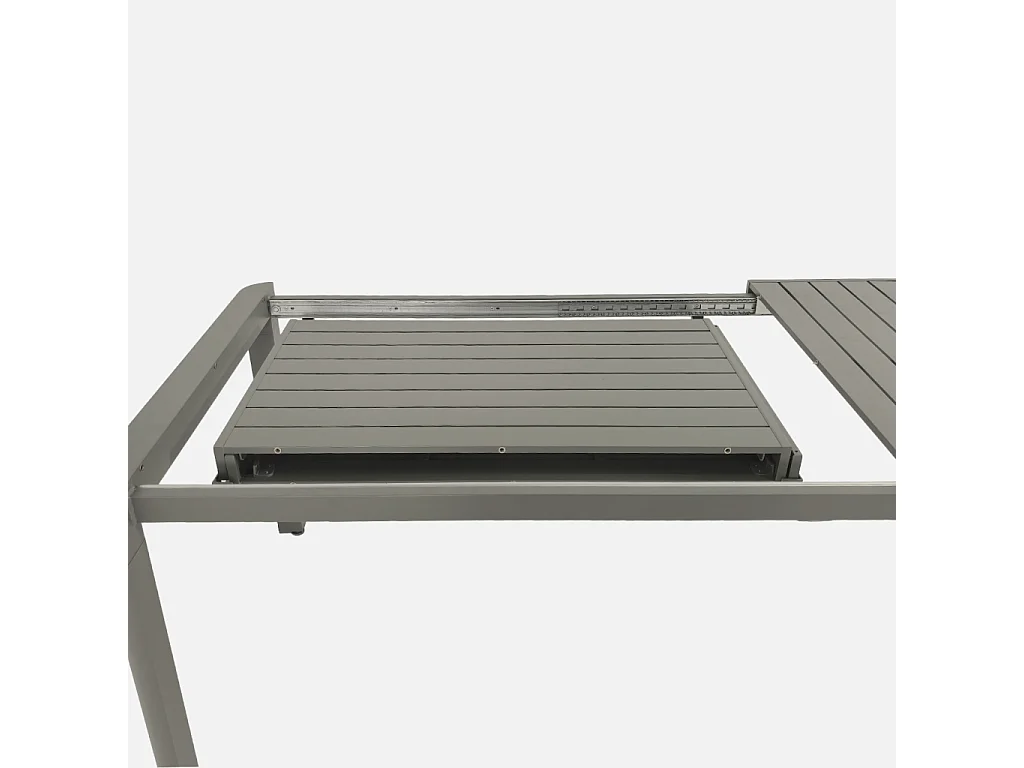 Table de jardin extensible aluminium 6-10 places kaki - Lunea