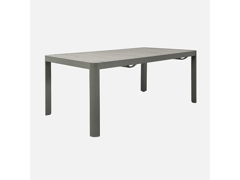 Table de jardin extensible aluminium 6-10 places kaki - Lunea