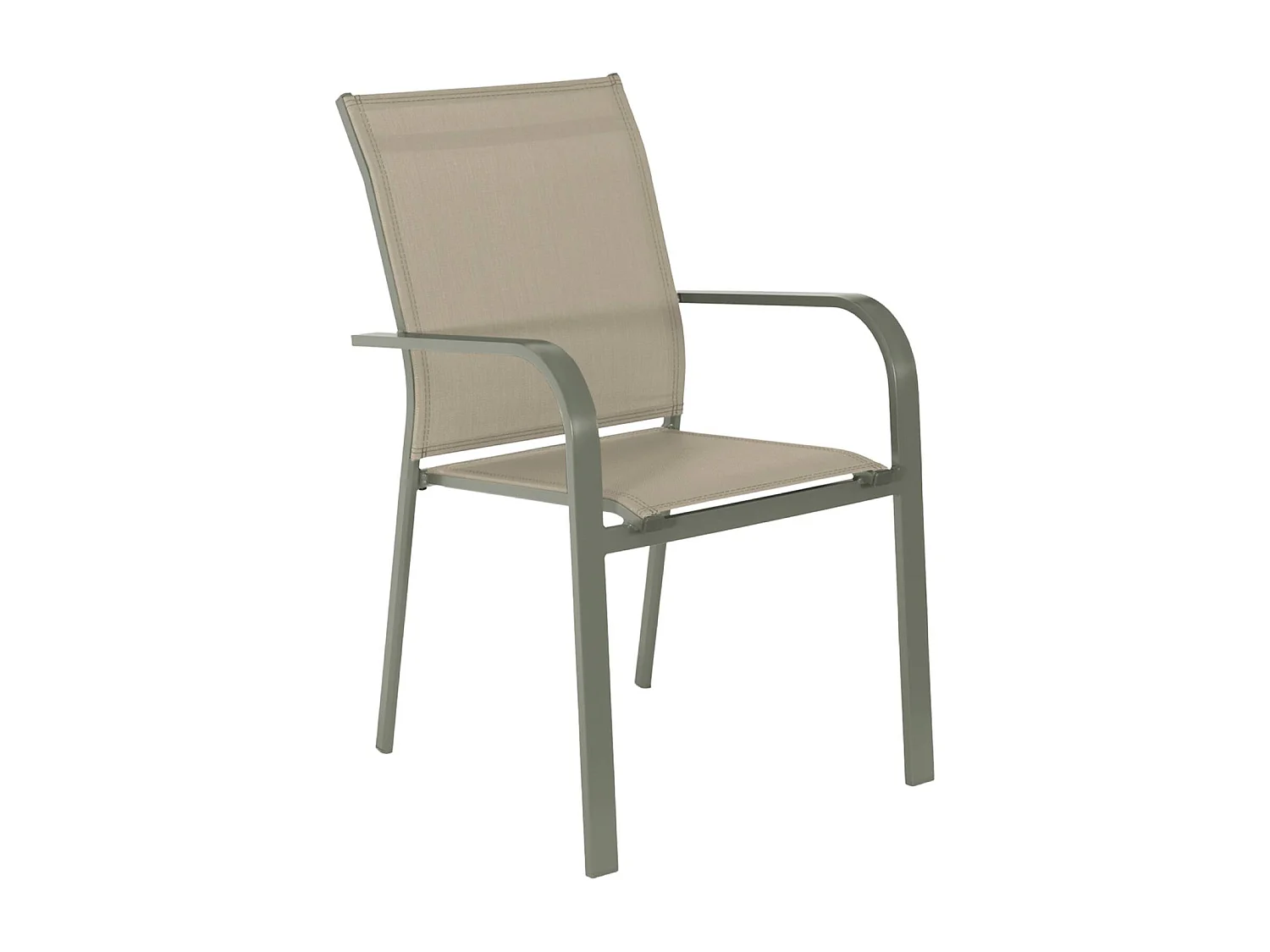 Table de jardin ronde aluminium + 6 assises kaki - Oreva / Buffalo