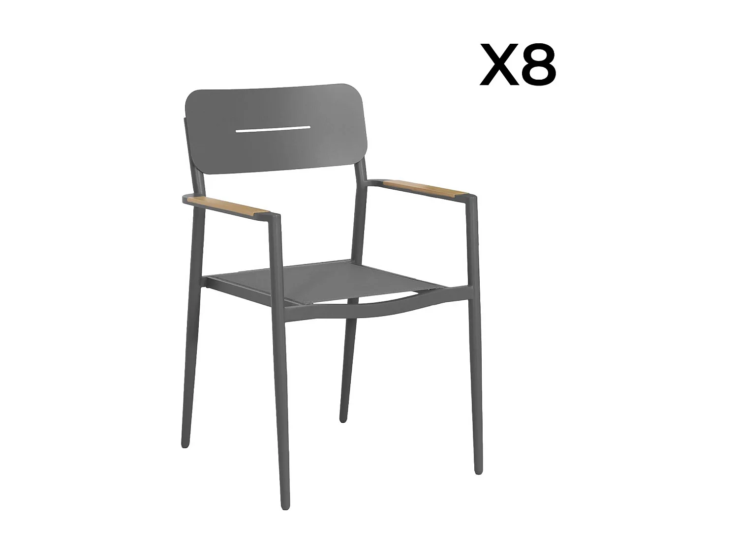 Conjunto mesa de jardín ovalada extensible de aluminio con 8 sillas