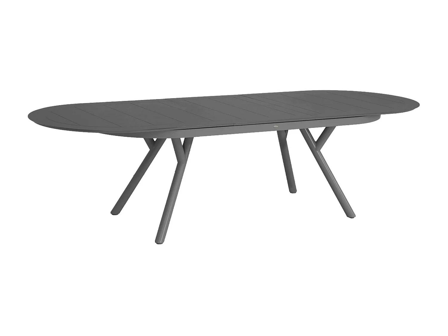 Conjunto mesa de jardín ovalada extensible de aluminio con 8 sillas