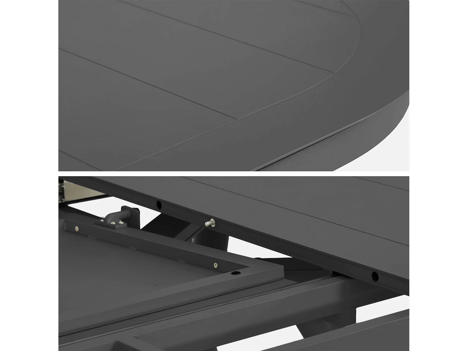 Conjunto mesa de jardín ovalada extensible de aluminio con 8 sillas