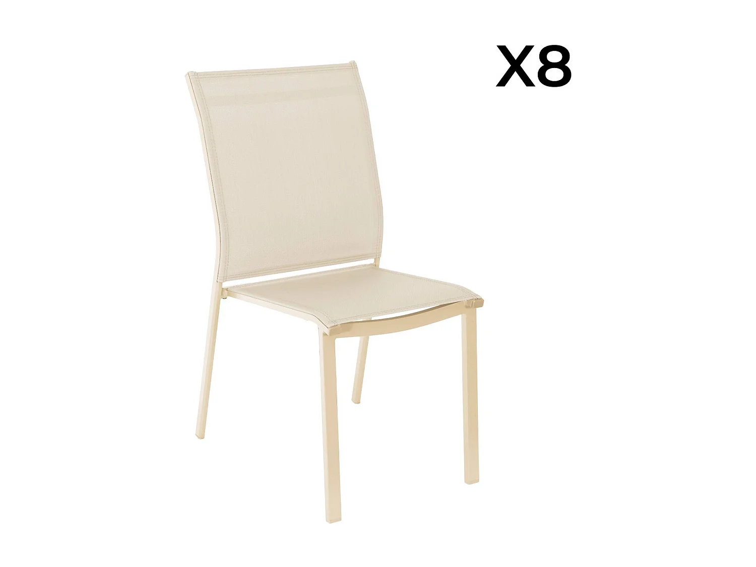 Table de jardin extensible aluminium + 12 assises beige - Karo / Buffalo