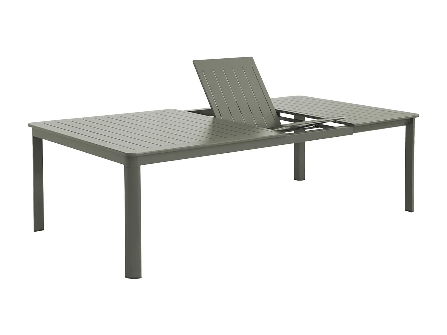 Table de jardin extensible aluminium + 12 assises kaki - Karo / Buffalo