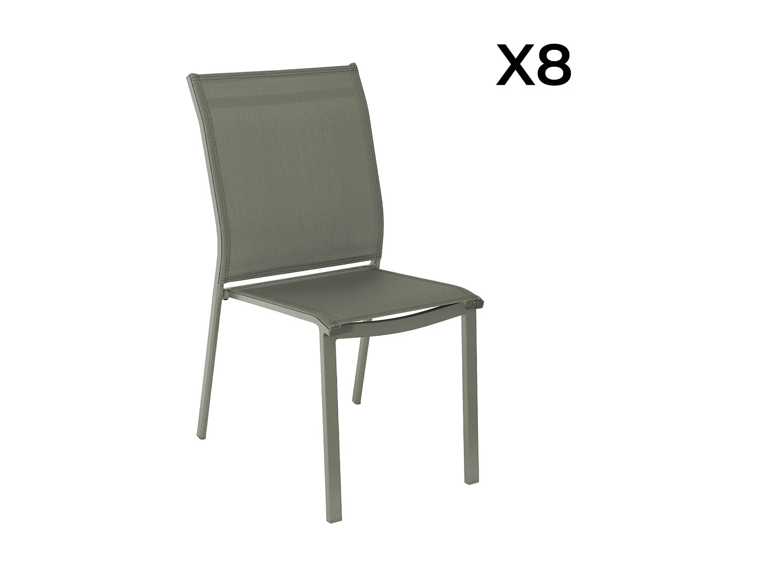 Table de jardin extensible aluminium + 12 assises kaki - Karo / Buffalo