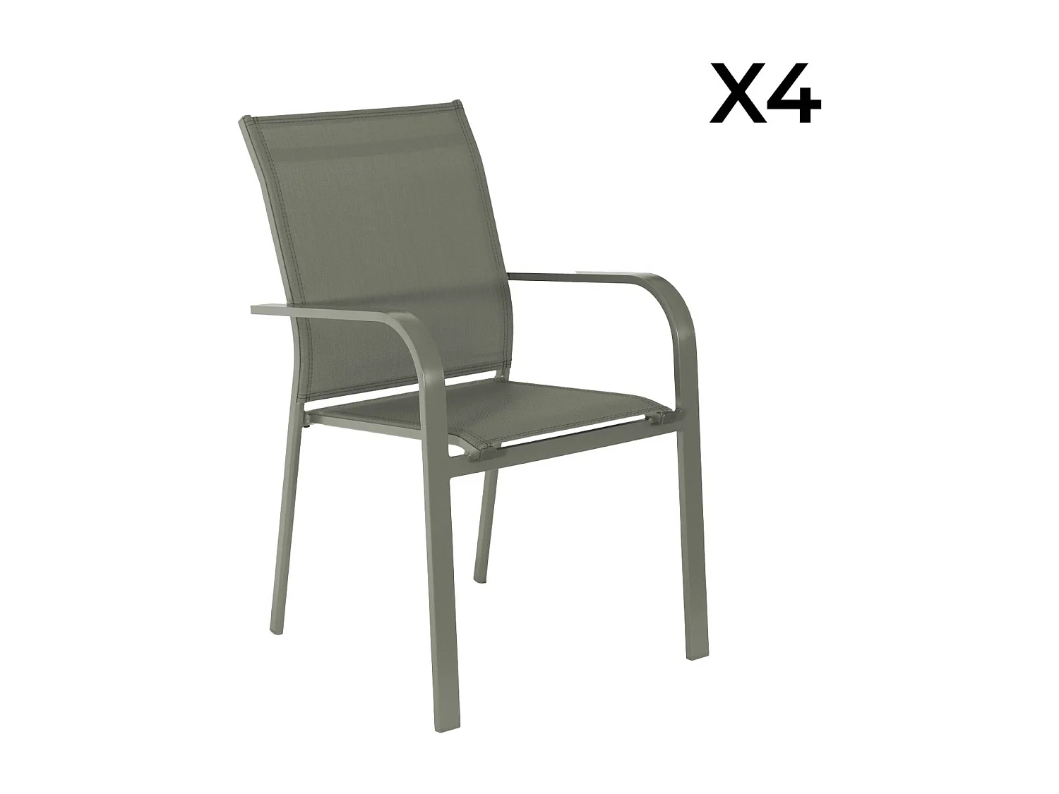 Table de jardin extensible aluminium + 12 assises kaki - Karo / Buffalo