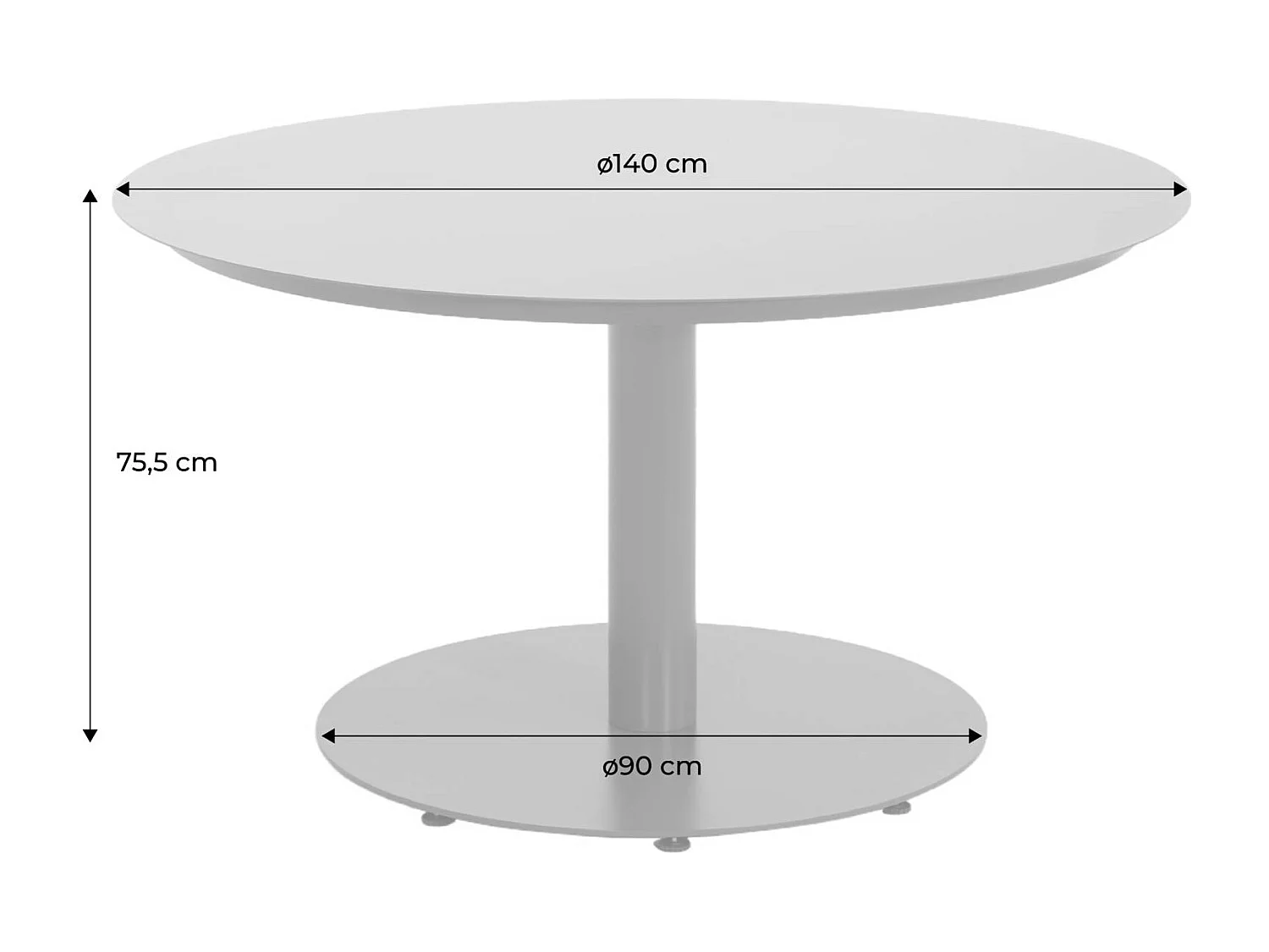 Table de jardin ronde aluminium 6 places beige - Oreva
