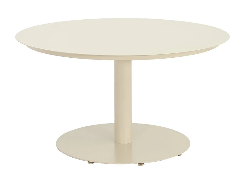 Table de jardin ronde aluminium 6 places beige - Oreva