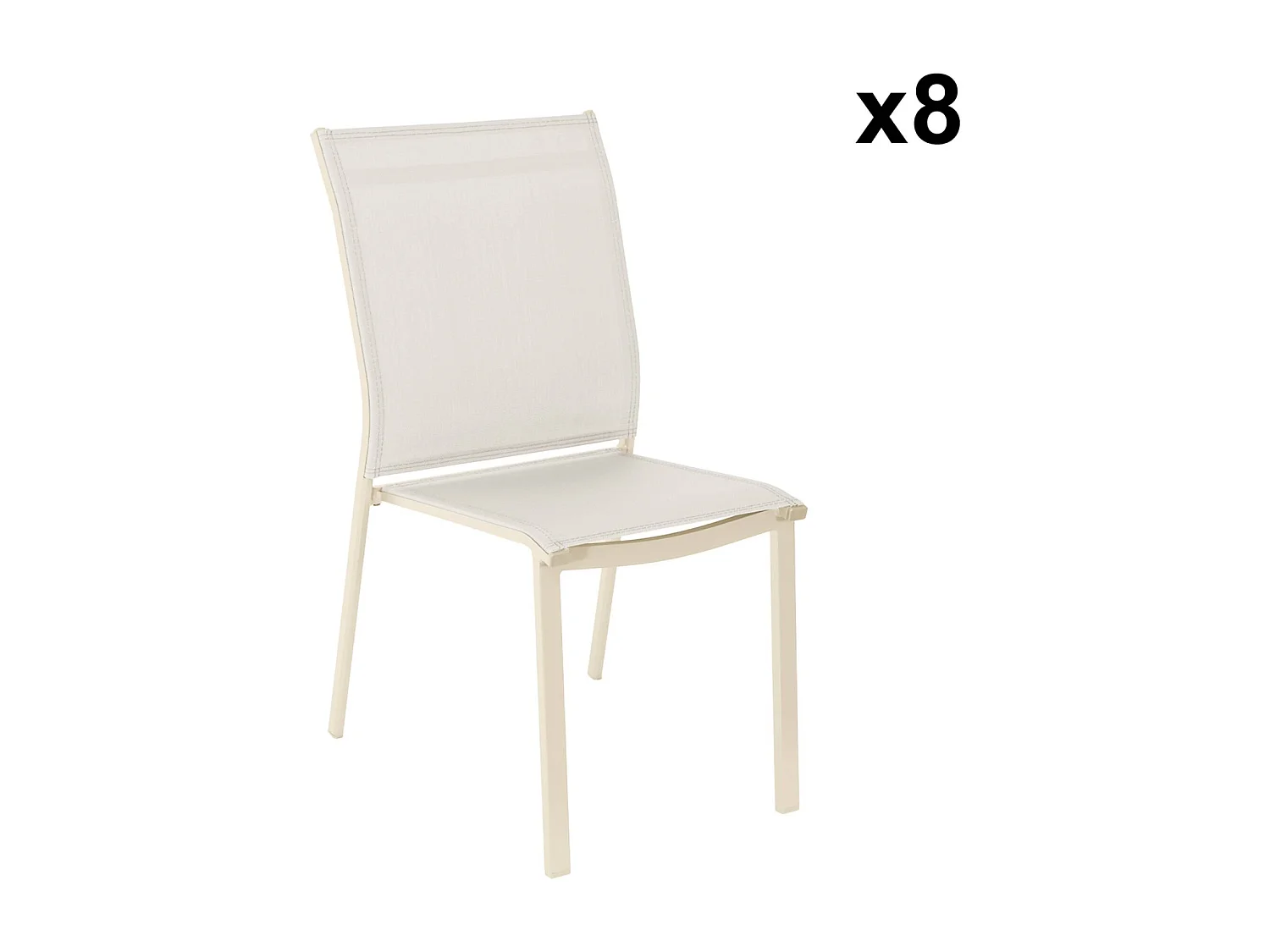 Table de jardin aluminium + 8 assises beige - Zaro / Buffalo