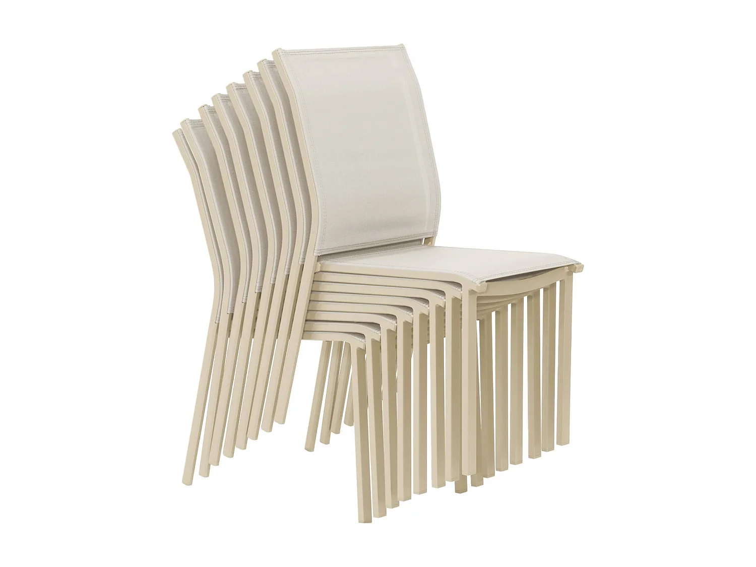 Table de jardin aluminium + 8 assises beige - Zaro / Buffalo
