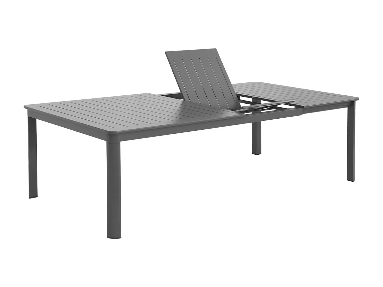 Conjunto mesa de jardín extensible de aluminio con 12 sillas