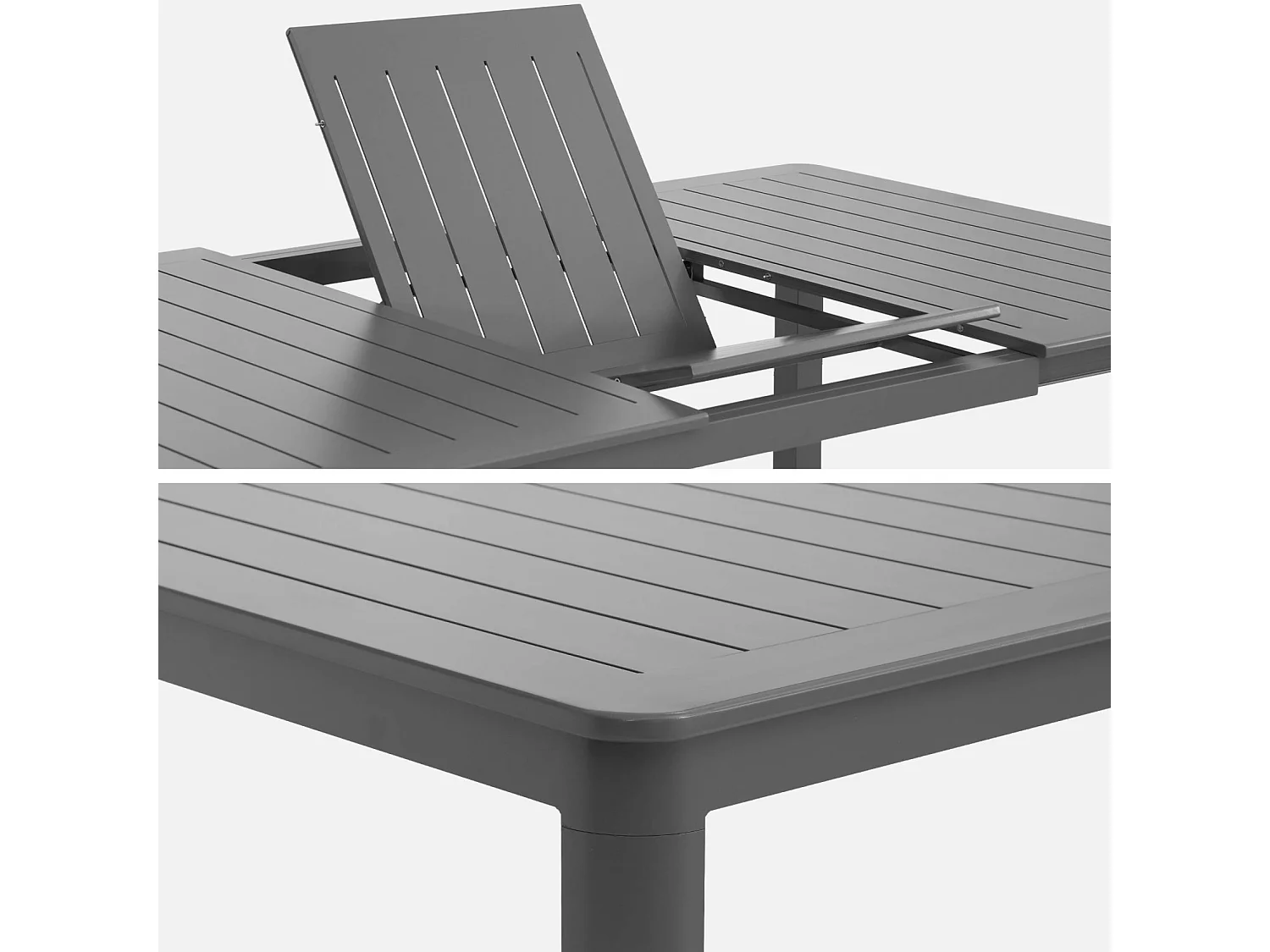 Conjunto mesa de jardín extensible de aluminio con 12 sillas