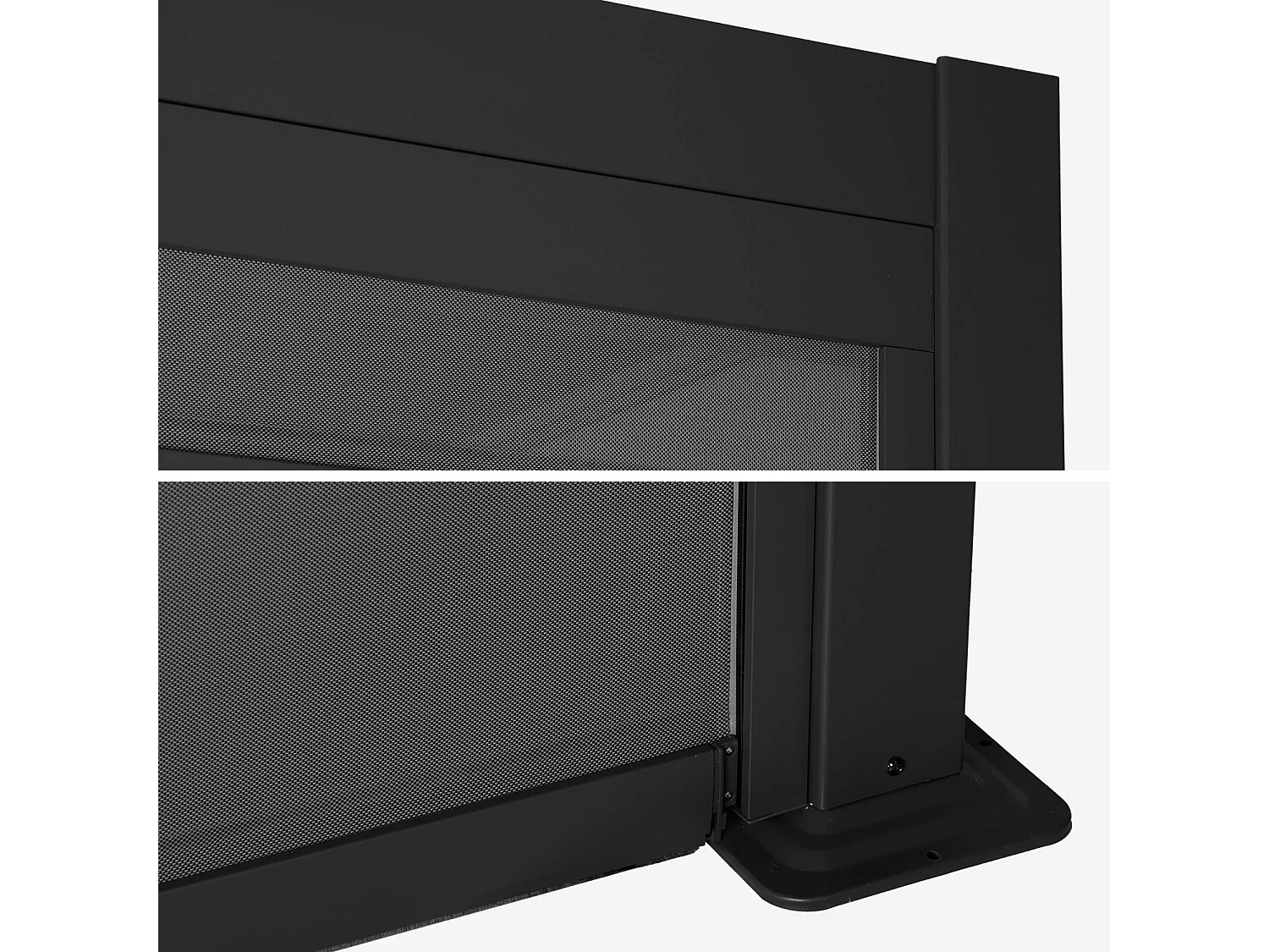 Pérgola bioclimática de aluminio y acero 3x4m + toldo de 3m negro