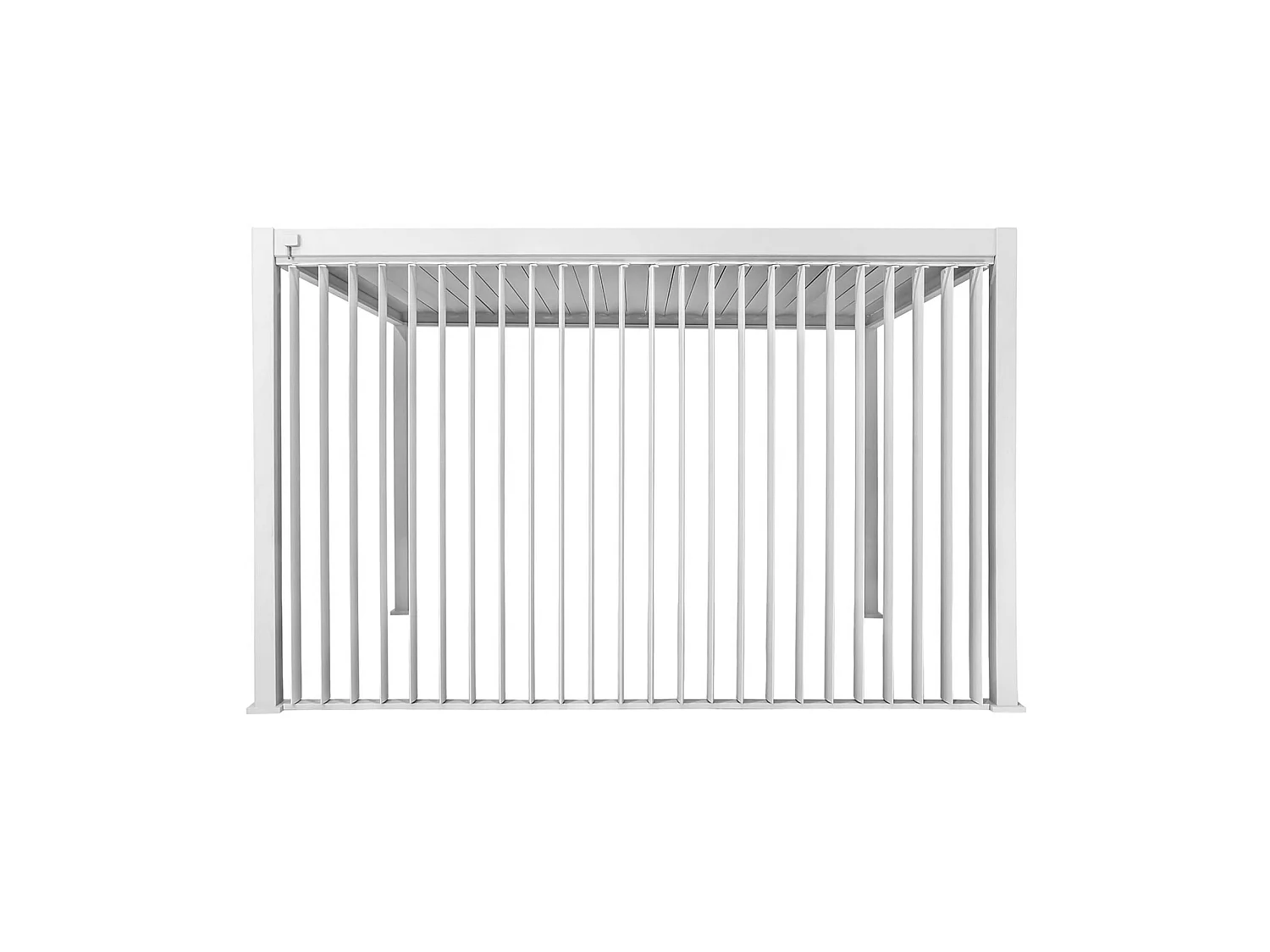 Pergola bioclimatica 3x4m in alluminio + pannello verticale 4m, bianco