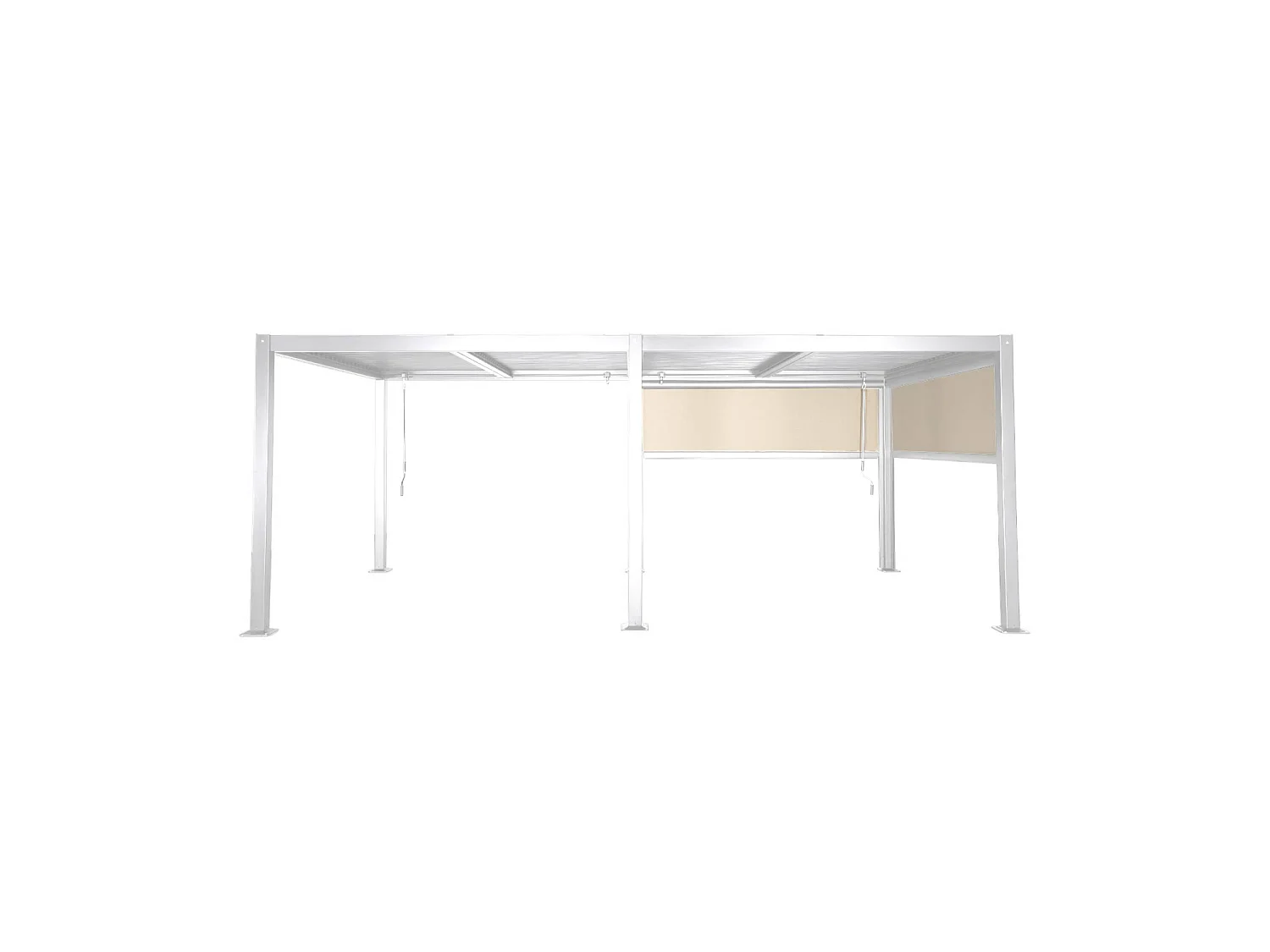 Pergola bioclimatica 3x6m + 2 tende 3m, bianco
